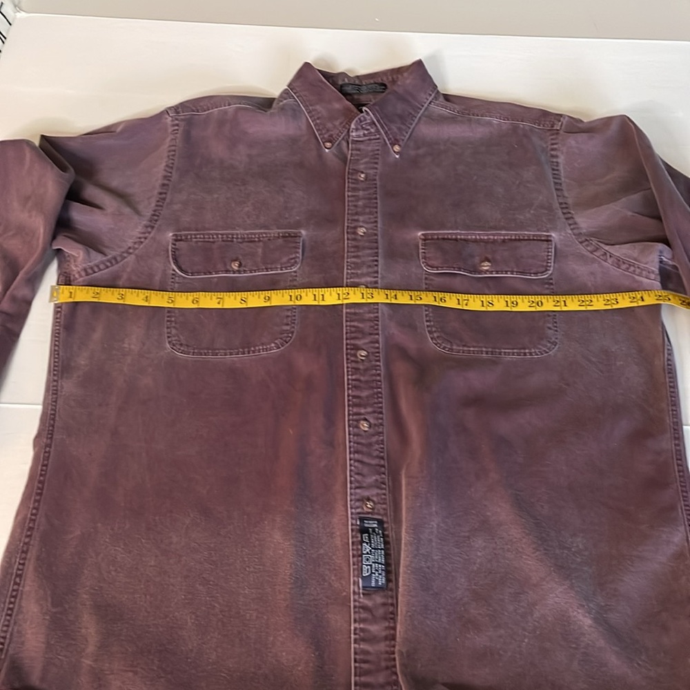 GH BASS & Co purple Compass Denim long sleeve button down men’s size L (16.5) - Picture 9 of 14